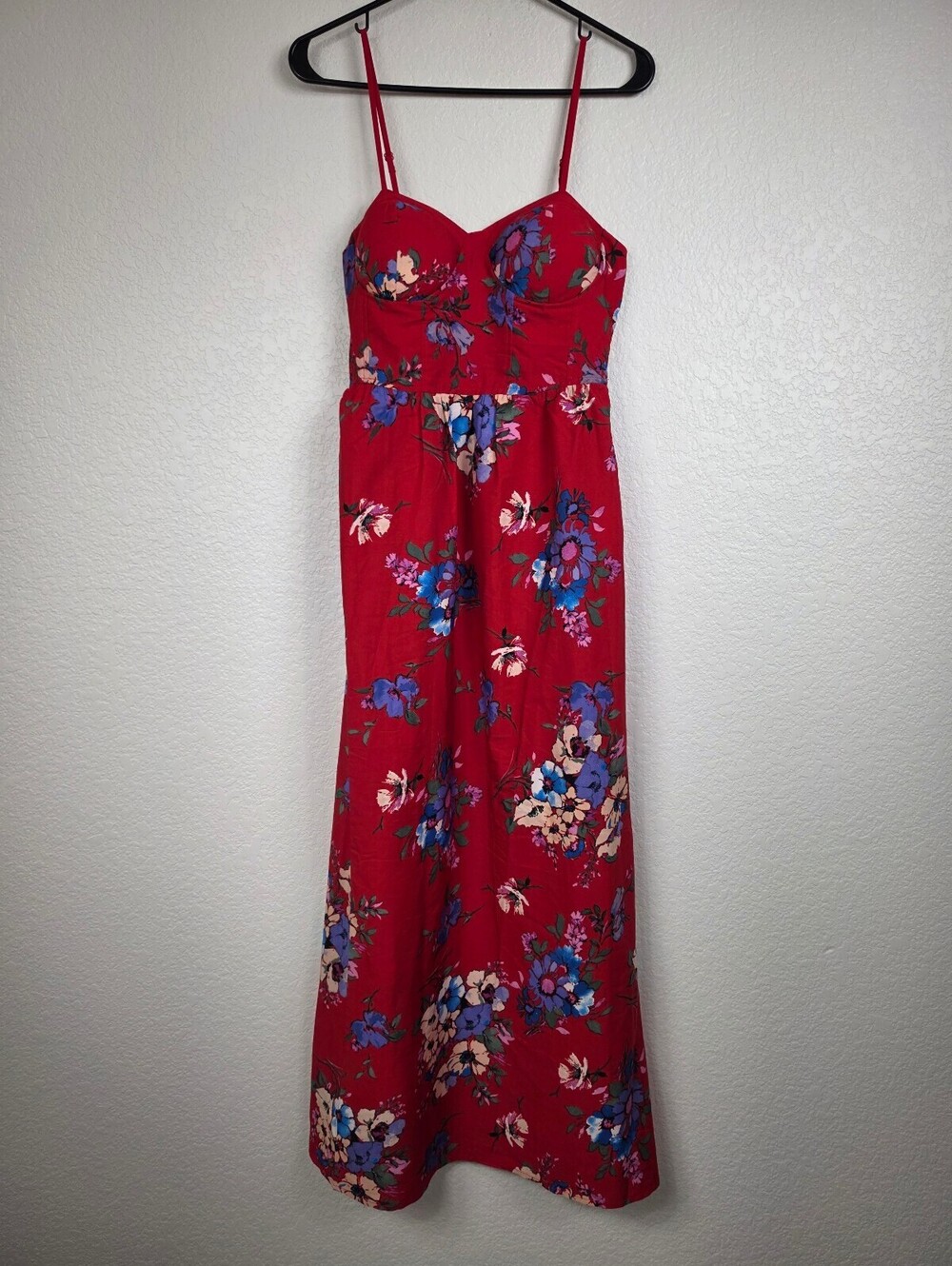 Anthropologie Band of Gypsies Red Floral Midi Dress
